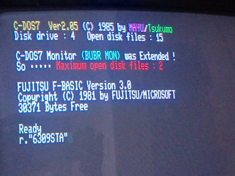 富士通 FM-77D2で63C09PカードでDOSモードを使ってみる - かべきんブログ